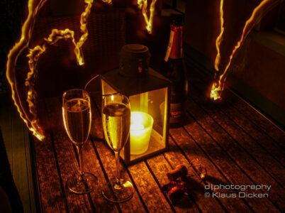 Sekt in Flammen